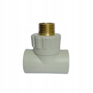 TRÓJNIK PP-R GWINT ZEWNĘTRZNY 1/2" ZGRZEWANY ŁĄCZNIK RUR PP 25X1/2 " SZARY