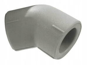 KOLANKO 45° PP-R 40X40 KSZTAŁTKA ZGRZEWANA PP ŁĄCZNIK KOLANKO FI 40 SZARE