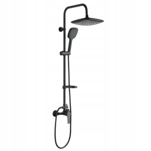 FIONA KOLUMNA NATRYSKOWA Z BATERIĄ PRYSZNICOWA ŁAZIENKOWA NATYNKOWA CZARNA