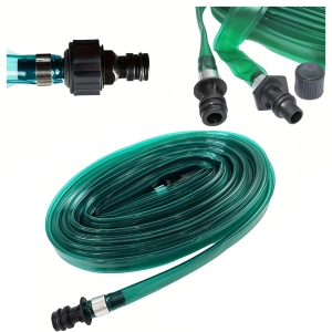 WĄŻ OGRODOWY NAWADNIAJĄCY SYSTEM ZRASZAJĄCY 2 SZYBKOZŁĄCZA 10 M ZIELONY