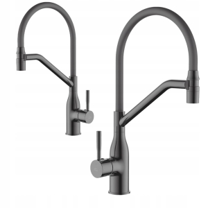 BATERIA ZLEWOZMYWAKOWA KUCHENNA JEDNOUCHWYTOWA WYLEWKA U GRAFIT SZARA