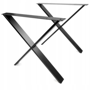 NOGA STOŁOWA 78X73 CM KSZTAŁT X UNIWERSALNA STOŁY BIURKA BLATY CZARNY MAT