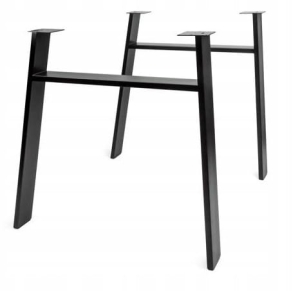 NOGA STOŁOWA 78X73 CM UNIWERSALNA STÓŁ BIURKO BLAT KOMPLET 2 STAL CZARNY