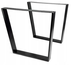 NOGA STOŁOWA TRAPEZ 780X730 MM PROFIL 80X20 MM DO STOŁU BIURKA 2 SZT CZERŃ