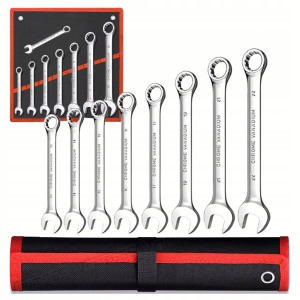 ZESTAW KLUCZY PŁASKO-OCZKOWYCH 8 EL. KLUCZE PŁASKIE OCZKOWE ETUI 8-22 MM