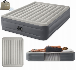 MATERAC DMUCHANY ŁÓŻKO DWUOSOBOWE TURYSTYCZNE Z POMPKĄ INTEX 203x152x46 CM