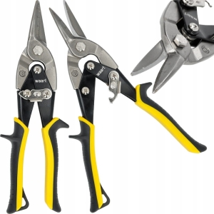 NOŻYCE DO BLACHY RĘCZNE 250 MM CR-MO PROSTE ZE SKALĄ NA OSTRZU ŻÓŁTE