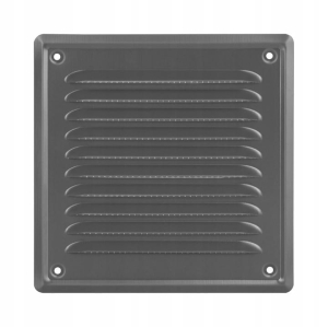 KRATKA 20x20 cm WENTYLACYJNA Z SIATKĄ KWADRAT METALOWA PRZYKRĘCANA SZARA