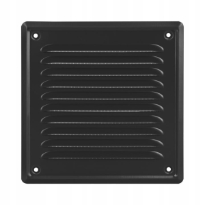 KRATKA 20x20 WENTYLACYJNA ZEWNĘTRZNA Z SIATKĄ PRZYKRĘCANA METALOWA CZARNA