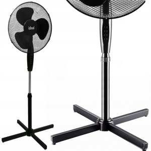 WIATRAK PODŁOGOWY WENTYLATOR STOJĄCY POKOJOWY MOCNY Ø 400 MM CZARNY