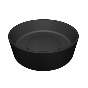 UMYWALKA NABLATOWA GRANITOWA OKRĄGŁA Ø 36 CM STAWIANA CZARNY MAT GRANIT