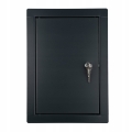 DRZWICZKI REWIZYJNE WYCZYSTKA METALOWA NA KLUCZ ZAMEK 15x25 CM GRAFITOWE