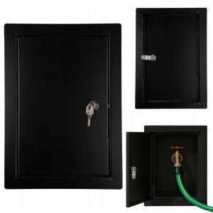 DRZWICZKI REWIZYJNE METALOWE WYCZYSTKA REWIZJA NA KLUCZ ZAMEK 40x60 CZARNA