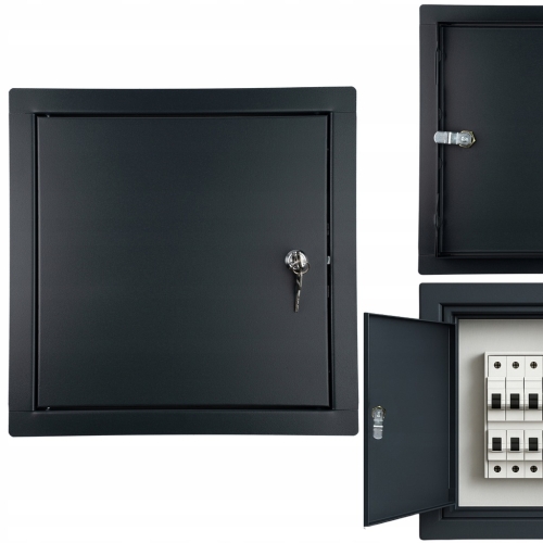 DRZWICZKI REWIZYJNE METALOWA REWIZJA WYCZYSTKA NA ZAMEK 25x25 CM GRAFIT