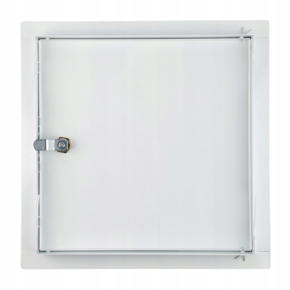 DRZWICZKI REWIZYJNE METALOWE WYCZYSTKA 10x10 CM ZAMYKANE NA ZAMEK BIAŁY