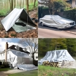 PLANDEKA UNIWERSALNA PŁACHTA OKRYCIOWA ZABEZPIECZAJĄCA OCHRONA UV 4X5M 80G