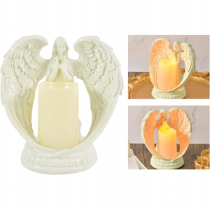 FIGURKA DEKORACYJNA ANIOŁEK ŚWIECĄCY LED ŚWIECA DEKORACJA ANIOŁ 21 CM