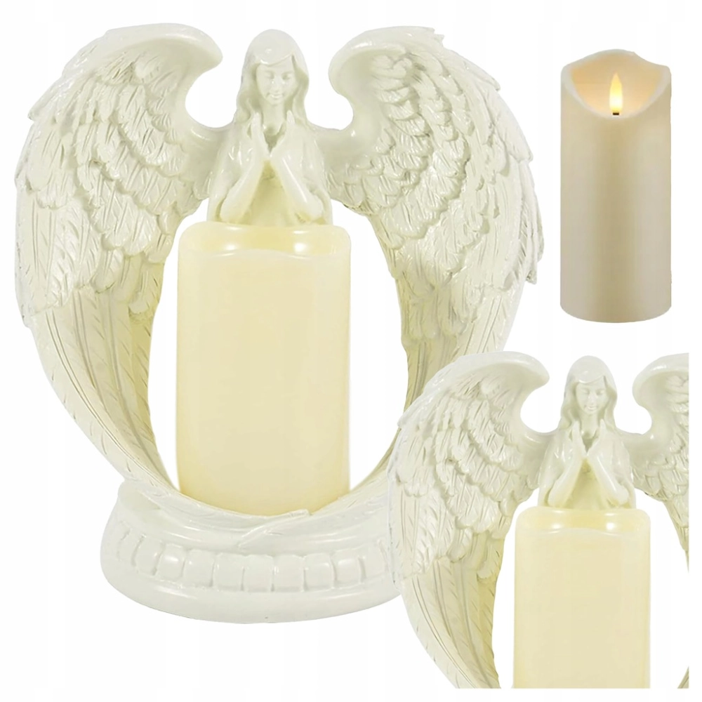 FIGURKA DEKORACYJNA ANIOŁEK ŚWIECĄCY LED ŚWIECA DEKORACJA ANIOŁ 21 CM