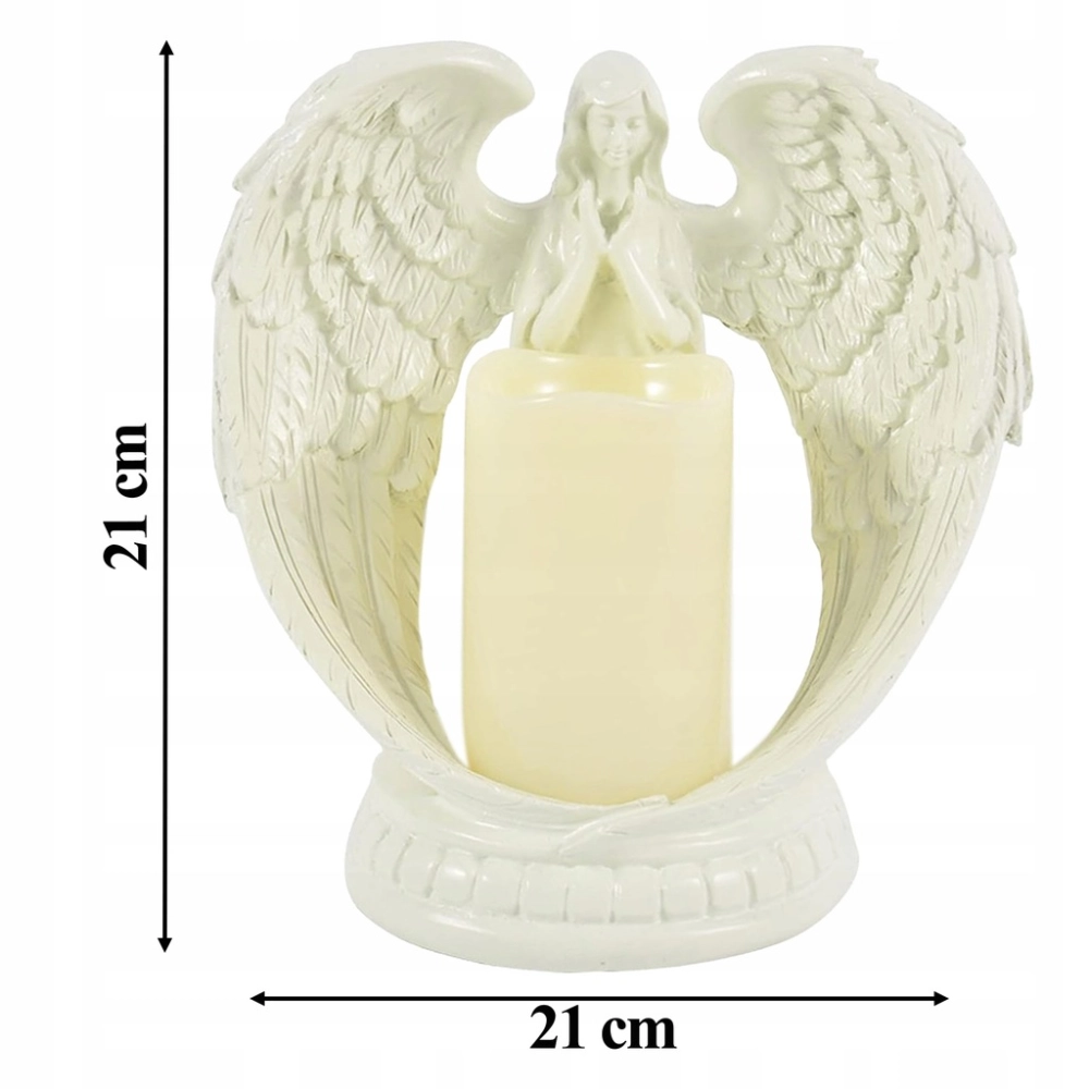 FIGURKA DEKORACYJNA ANIOŁEK ŚWIECĄCY LED ŚWIECA DEKORACJA ANIOŁ 21 CM