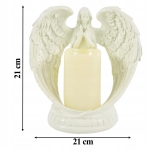 FIGURKA DEKORACYJNA ANIOŁEK ŚWIECĄCY LED ŚWIECA DEKORACJA ANIOŁ 21 CM