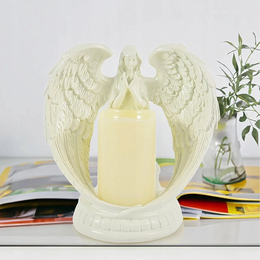 FIGURKA DEKORACYJNA ANIOŁEK ŚWIECĄCY LED ŚWIECA DEKORACJA ANIOŁ 21 CM