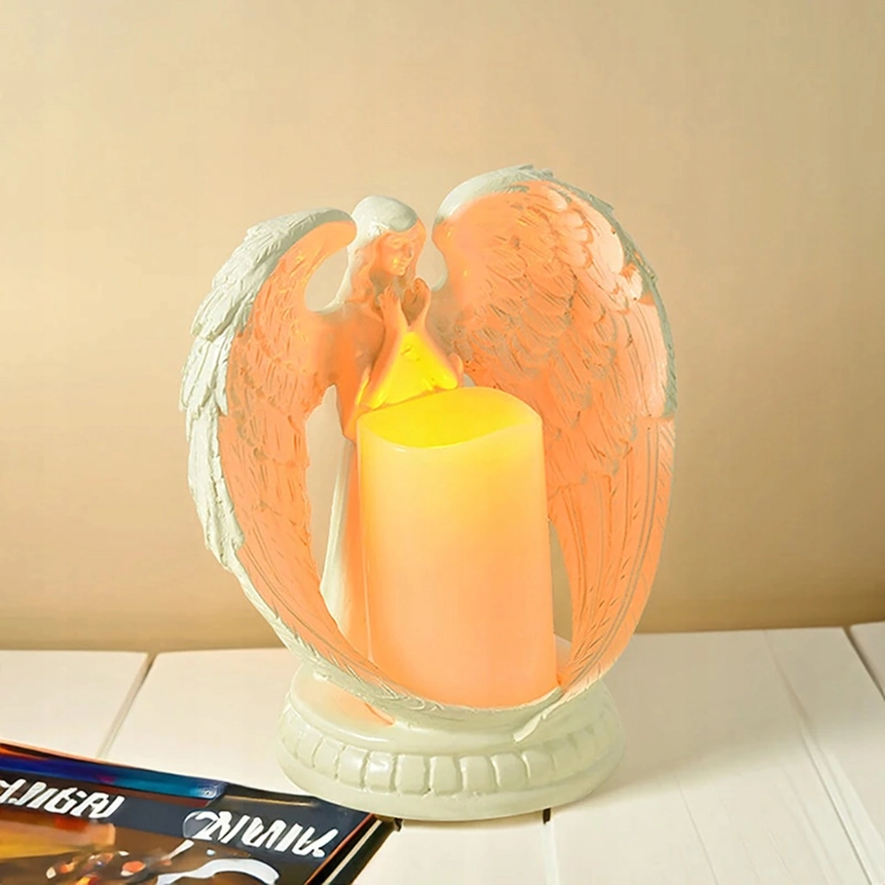 FIGURKA DEKORACYJNA ANIOŁEK ŚWIECĄCY LED ŚWIECA DEKORACJA ANIOŁ 21 CM