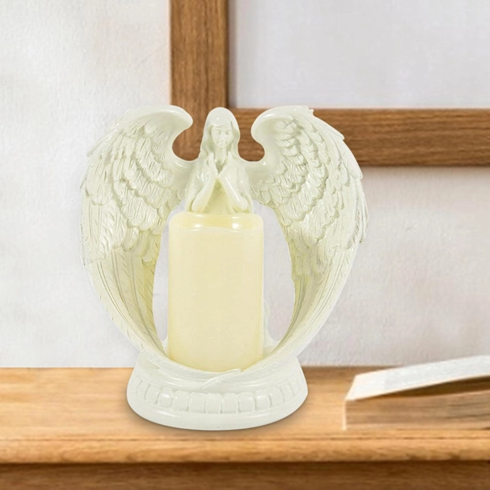 FIGURKA DEKORACYJNA ANIOŁEK ŚWIECĄCY LED ŚWIECA DEKORACJA ANIOŁ 21 CM
