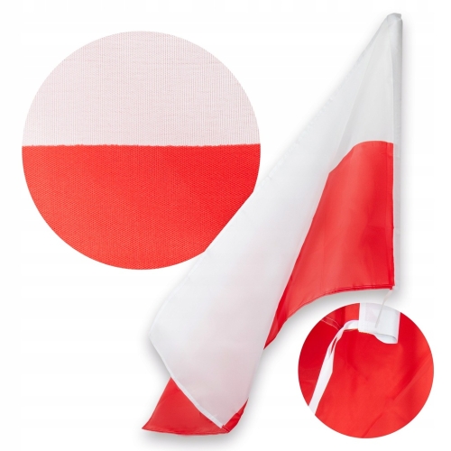 FLAGA NARODOWA POLSKA FLAGI POLSKIE BARWY OJCZYSTE NA STYL MOCNA 110X70 CM