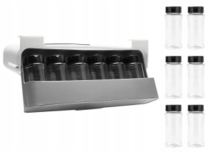 ORGANIZER STOJAK NA PRZYPRAWY PÓŁKA PODWIESZANA 6 POJEMNIKÓW SŁOICZKÓW