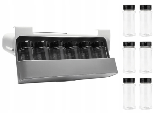 ORGANIZER STOJAK NA PRZYPRAWY PÓŁKA PODWIESZANA 6 POJEMNIKÓW SŁOICZKÓW