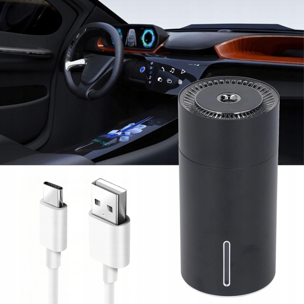 NAWILŻACZ POWIETRZA MINI DYFUZOR ZAPACHOWY SAMOCHODOWY PRZENOŚNY USB