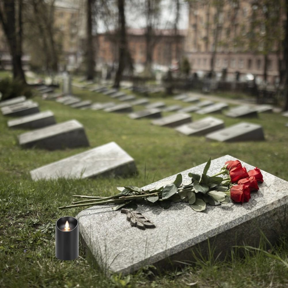 ŚWIECA LED 12 WKŁADÓW DO ZNICZY NA BATERIE ŚWIECZKA EFEKT PŁOMIENIA 15 CM