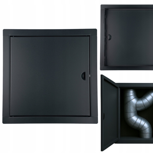 DRZWICZKI REWIZYJNE METALOWE WYCZYSTKA METAL NA ZATRZASK 10x10 CM GRAFIT