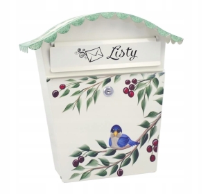SKRZYNKA NA LISTY POCZTOWA RĘCZNIE MALOWANA PTAK