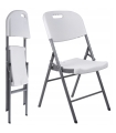 KRZESŁO SKŁADANE CATERINGOWE OKOLICZNOŚCIOWE EVENTOWE OGRODOWE 140 KG BIAŁE