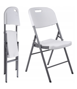 KRZESŁO SKŁADANE CATERINGOWE OKOLICZNOŚCIOWE EVENTOWE OGRODOWE 140 KG BIAŁE