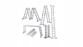 DRABINA ALUMINIOWA 4x4 4.7m UNIWERSALNA PODEST+PŁYTA