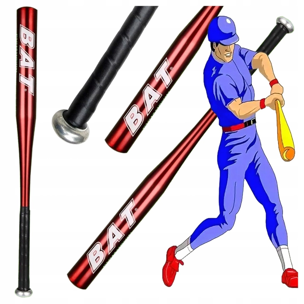 KIJ BASEBALLOWY BAT BEJSBOLOWY TRENINGOWY ALUMINIOWY CZERWONY 25" 64 CM