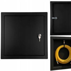 DRZWICZKI REWIZYJNE METAL REWIZJA WYCZYSTKA MASKUJĄCA NA ZAMEK 30x30 CZARNA