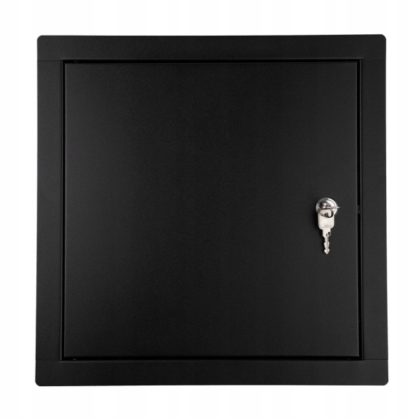 DRZWICZKI REWIZYJNE METALOWE REWIZJA WYCZYSTKA NA ZAMEK 25x25 CM CZARNY