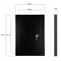 DRZWICZKI REWIZYJNE METALOWE ZAMYKANE NA ZAMEK KLUCZ 15x30 CM METAL CZARNY
