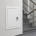 DRZWICZKI REWIZYJNE METALOWE WYCZYSTKA NA KLUCZ ZAMEK 60x60 CM BIAŁE