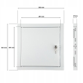 DRZWICZKI REWIZYJNE METALOWE WYCZYSTKA ZAMKNIĘCIE NA KLUCZ 50x50 CM BIAŁE