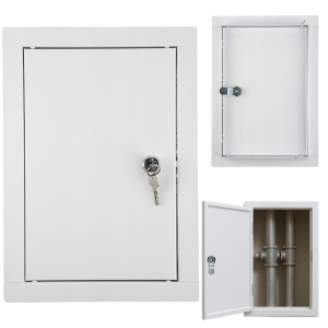 DRZWICZKI REWIZYJNE METALOWE WYCZYSTKA REWIZJA NA KLUCZ 50x60 CM BIAŁA