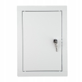 DRZWICZKI REWIZYJNE METALOWE ZAMKNIĘCIE NA ZAMEK KLUCZ 20x40 CM BIAŁA