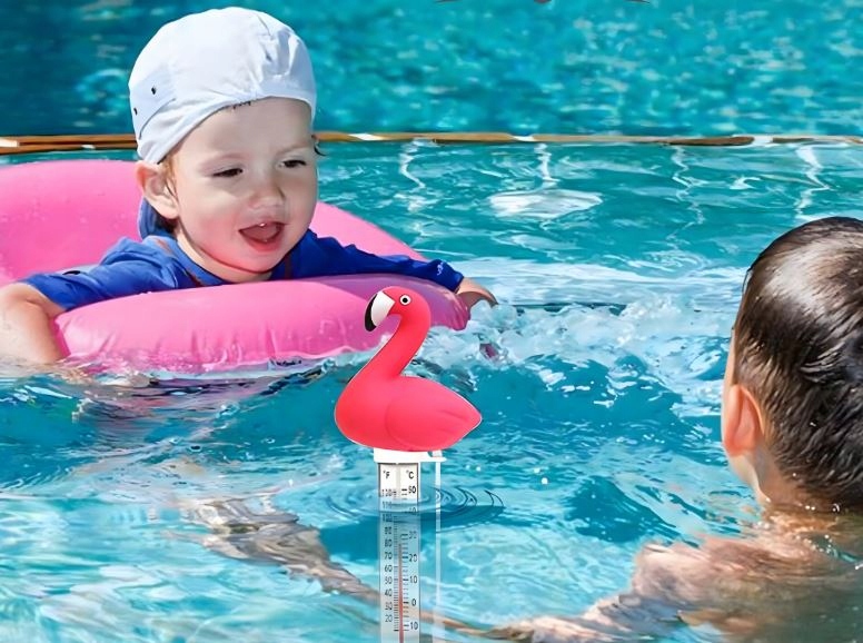 PŁYWAJĄCY TERMOMETR BASENOWY DO BASENU SPA WODY FLAMING SZNUREK