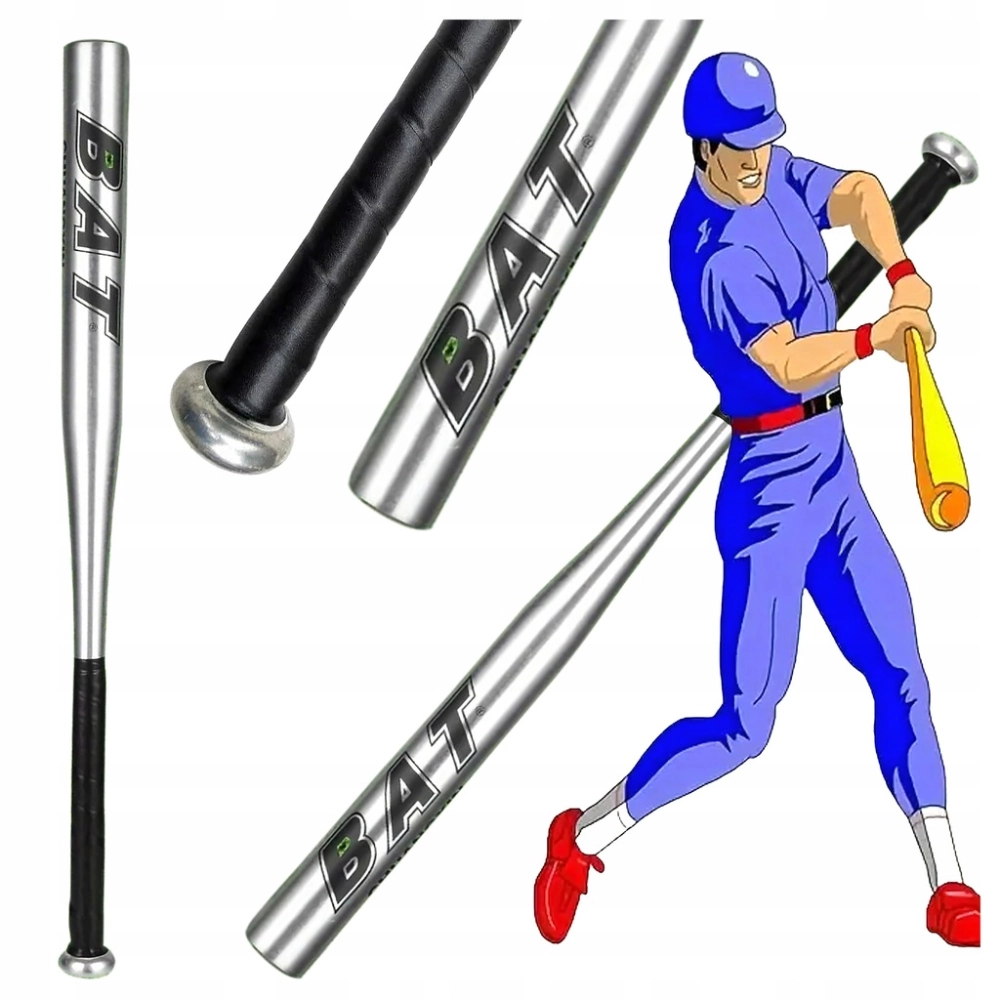 KIJ BASEBALLOWY TRENINGOWY BAT BEJSBOLOWY 25" 64 CM ALUMINIOWY SREBRNY