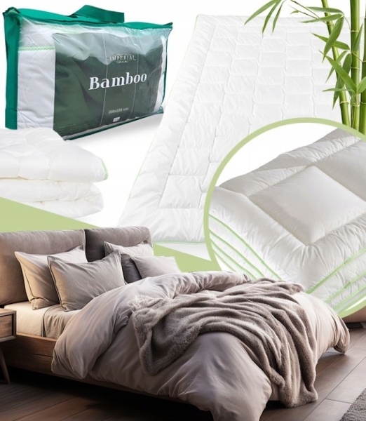 KOŁDRA BAMBOO 200X220 IMPERIAL BAMBUS POLIESTR CAŁOROCZNA ANTYALERGICZNA