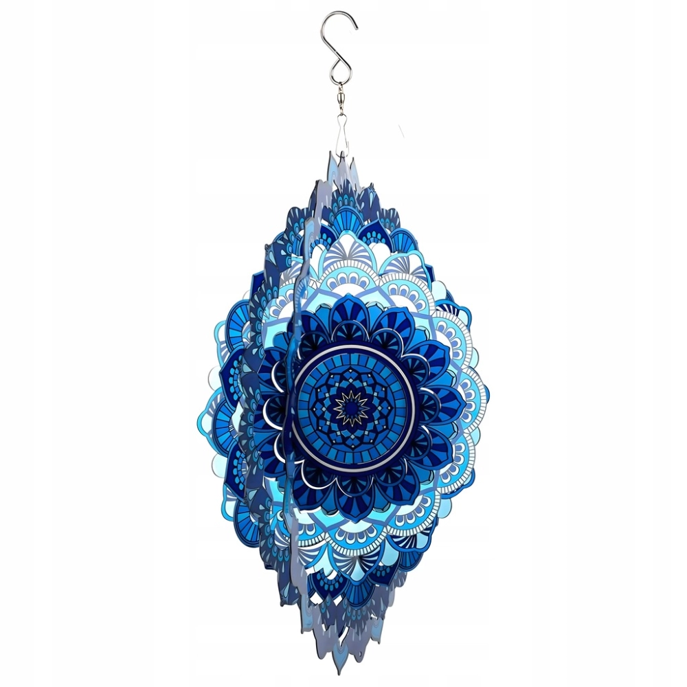 OZDOBA WISZĄCA MANDALA 3D DEKORACJA DO OGRODU POKOJU 12" NIEBIESKA