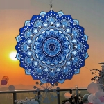 OZDOBA WISZĄCA MANDALA 3D DEKORACJA DO OGRODU POKOJU 12" NIEBIESKA